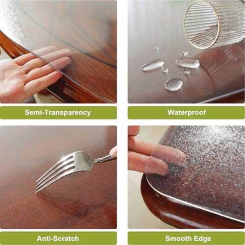 Clear PVC Table Protector 20 x 32 in, 2mm Thick 2