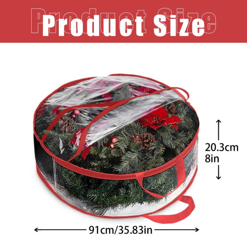 Saco transparente e impermeável para guardar guirlandas de Natal, com alças. 2