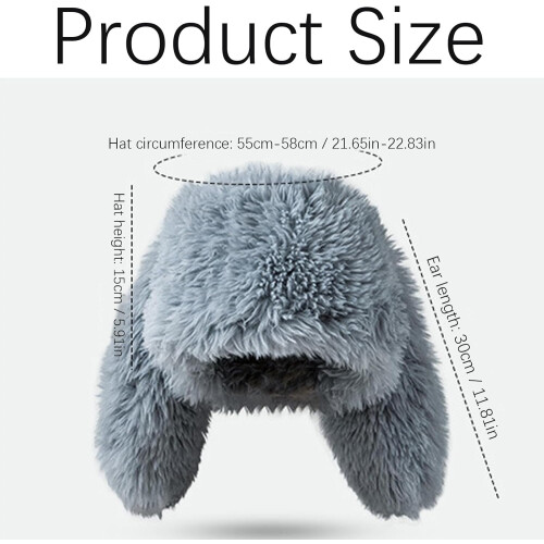 Long Bunny Ear Plush Hat - Soft Faux Fur, Adjustable Fit 1