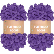 Hilo Yarn Fun Finger Loops - Poliéster jumbo - 100 g/ovillo - 2 ovillos