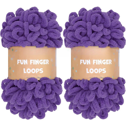 Νήμα Fun Finger Loops - Jumbo Polyester - 100g/Κούμπωμα - 2 Κουβάρια