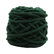 Hilo de lana grueso para tejer a mano, hilo tubular jumbo para zapatos, almohadas y sombreros, color verde oscuro.