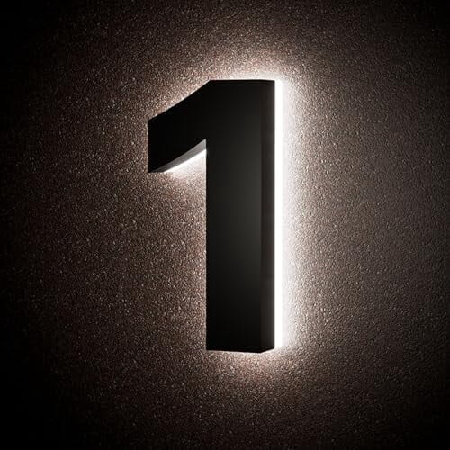 Números residenciais de 5 polegadas em aço inoxidável com iluminação traseira, LED, à prova d'água e compatíveis com uso externo.