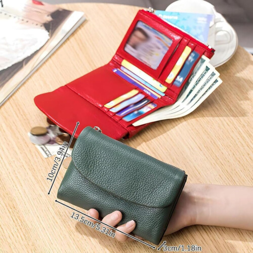 Women's Genuine Leather Bifold Wallet with RFID Protection 1