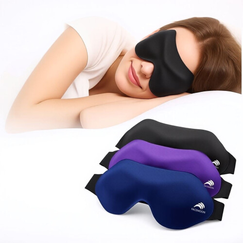 3D Light Blocking Sleep Mask with Adjustable Strap 3 Pack