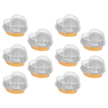 Conjunto de 10 Assadeiras em Formato de Coração em Alumínio, Formas para Bolos em Formato de Coração, Forminhas para Cupcakes, Tigelas para Pudim