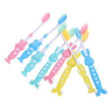 Kids Toothbrush with Soft Bristles and Suction Cup Base, 32pcs Bulk Pack for Boys and Girls