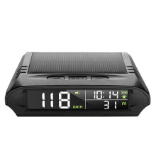 Draadloze head-up display (HUD) voor in de auto, op zonne-energie, GPS-snelheidsmeter, LCD-scherm, snelheidsalarm, weergave van km/u/mph,