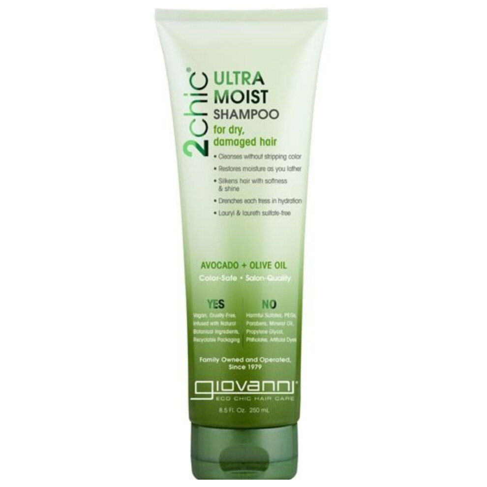 Giovanni 2Chic Avocado & Olive Ultra Moist Shampoo | Deeply hydrates and nourishes hair - 8.5oz