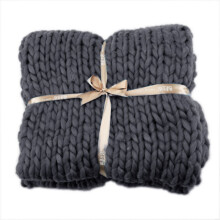 Plaid en grosse maille – Acrylique doux, tricot torsadé fait main, jeté à gros nœuds en corde pour canapé et décoration intérieure