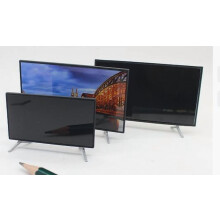 OUNONA Set di mobili per casa delle bambole in 2 pezzi: 1: TV in miniatura in scala 1:12 con supporto - Televisore in miniatura realistico per