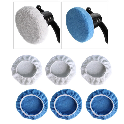 Conjunto de 5 boinas de polimento e enceramento para carros, macias, de 5 a 10 polegadas (azul safira, 5 a 6 polegadas*). 1