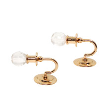 HIBIBUD1 Coppia di luci LED in miniatura per casa delle bambole in metallo, lampada da parete, decorazione per la stanza delle bambole, scala 1:12,