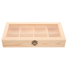 Coffret de rangement en bois beige, 1 pièce, 29 x 13 x 5 cm