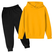Zweiteiliges Kinder-Set aus einfarbigem Sweatshirt und Jogginghose – Hoodie-Trainingsanzug für Frühling/Herbst, passend für Kindergrößen