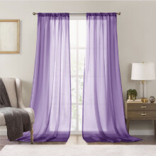 Cortinas translúcidas de 2 painéis, com filtragem de luz, em cor sólida, para cozinha, quarto e sala de estar, 132 cm x 183 cm.