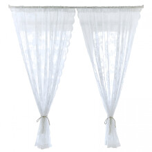 Rideaux en dentelle blanche transparente à œillets, 30 x 48 pouces, 1 panneau