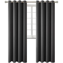 Cortinas Blackout com Ilhós - Cortinas Térmicas Isolantes para Escurecimento de Ambientes, para Quarto e Sala de Estar, Conjunto de 2 Painéis
