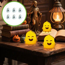 6-osainen Halloween Ghost LED -yövalo, sisäkoriste ja juhlalahja – yhteensopiva Halloween-teemojen kanssa