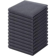 Torchons gaufrés 100 % coton, lot de 12, 30 x 30 cm