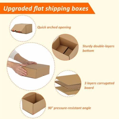 40Pack7x5x4Shipping Boxs, Καφέ Κουτί από Κυματοειδές Χάρτινο για Αποστολή, Συσκευασία, 2