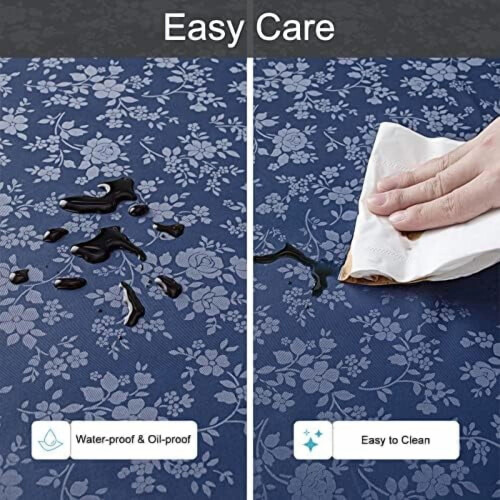 Vinyl Tablecloth Rectangle Navy Blue 52 x 70 in 2