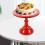 Rode ijzeren taartstandaard 25 cm 5