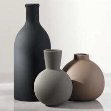 3er-Set Keramikvasen – Neutrale, modern-rustikale Vasen im Landhausstil für Tisch, Kaminsims, Regal, Wohnzimmer, Schlafzimmer, Badezimmer –
