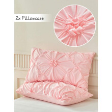 2 fundas de almohada blancas de poliéster con estampado floral, diseño sencillo y moderno, aptas para todas las estaciones.