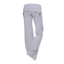 Pantaloni da allenamento lunghi da donna cargo, tinta unita, elasticizzati, con coulisse in vita, vestibilità ampia, stile svasata, ideali per
