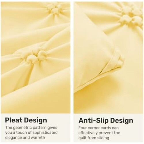 King Yellow Comforter Set Boho Pintuck 3-Piece 2