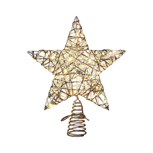 Metal Christmas Tree Topper Star with Warm White Lights 1