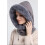 Γυναικεία 3σε1 Slouchy Fleece Beanie Καπέλα Κασκόλ Μάσκα με Κουκούλα Μπαλακλάβα Χειμερινό 8