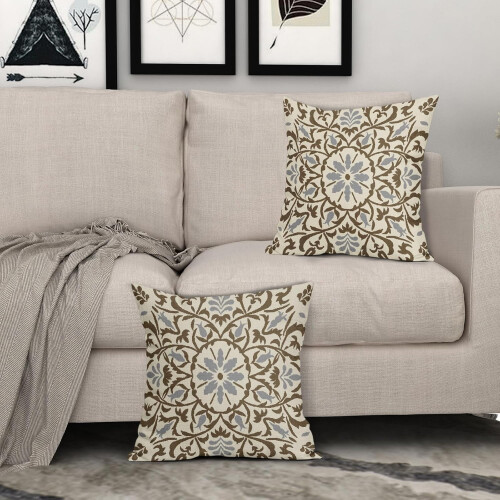 Μαξιλαροθήκες Boho από λινό σετ 2 τεμαχίων 20x20 ιντσών 2