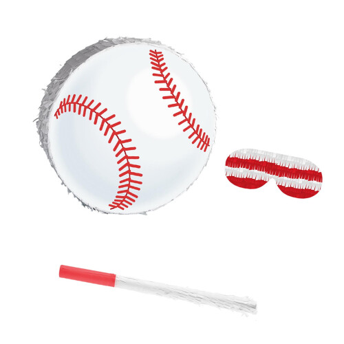 Baseball Piñata Set with Blindfold and Bat 1