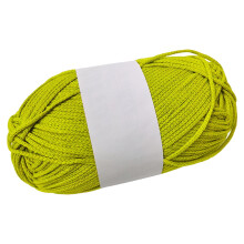 2 Rollen à 100 g, weiches, 2 mm rundes Strickgarn aus 100 % Baumwolle, pilling- und einlaufbeständig, ideal zum Selbermachen von Seilen (Gelbgrün)