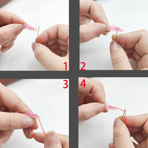 5pc Needle Threader Tool Set – Plastic Fish & Machine Needle Threaders, Easy DIY Sewing Helper, Compatible with Standard Needles 2