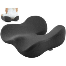 Breites, weiches Sitzkissen aus Memory-Schaum für Büro, Auto, Flugzeug – Ergonomische Linderung von Ischias-, Hüft- und Steißbeinschmerzen –