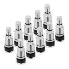 Conjunto de 12 válvulas de metal rosqueáveis para pneus automotivos, à prova de vazamentos e resistentes.