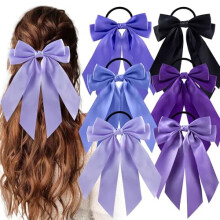 6 pezzi di elastici per capelli con fiocco, fermacoda che non danneggiano i capelli, fiocchi per capelli in nastro per donna, accessori alla moda per