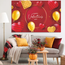Baner walentynkowy 115x180 cm – Tło z materiału z okazji Walentynek, Wyprzedaż dekoracji na imprezę! Pasuje do motywów walentynkowych.