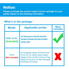 Cartús Dúigh Buí Líomóide atá Comhoiriúnach le JUNXIAO do HP971XL (CN624AM/CN628AM) – Toradh Ard do Officejet Pro X451DN/DW, X476DN/DW,