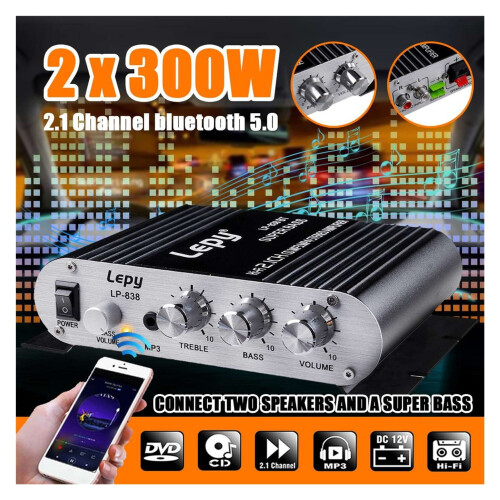600W Bluetooth 2.1-kanals HiFi-effektforsterker 1