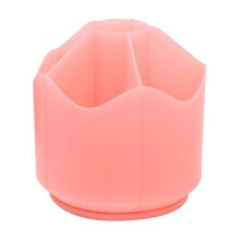 Organizador de mesa para canetas, lápis, marcadores e materiais de arte com rotação de 360, compartimentos múltiplos, rosa claro.