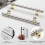 Cabinet Handles Gold 8-inch Hole Center 2-Pack 5