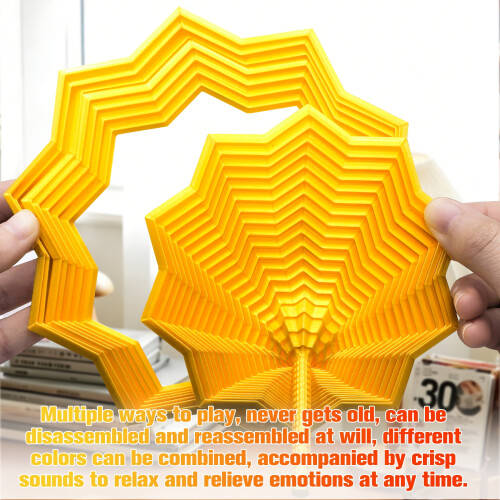 Gullfarget mini sensorisk fidgetstjerne – 3D-printet, 887,5 cm 2