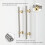 Cabinet Handles Gold 8-inch Hole Center 2-Pack 2