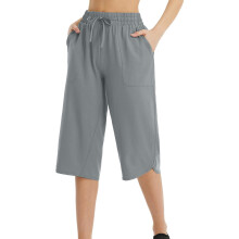 Calça Capri Feminina Leve com Cordão na Cintura – Respirável, Modelagem Relaxada, Bolsos Laterais, Tamanhos P-2GG, Ideal para Uso Casual no