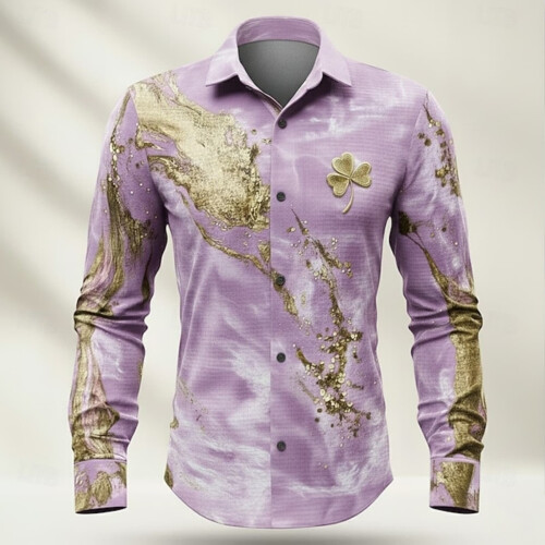 Bluser med knapper og abstrakt kunsttryk til St. Patricks dag 1