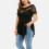 Γυναικεία Μπλούζα με Κοντά Μανίκια Lulshou Plus Size, Μονόχρωμη, Φλοράλ, Δαντέλα, 5